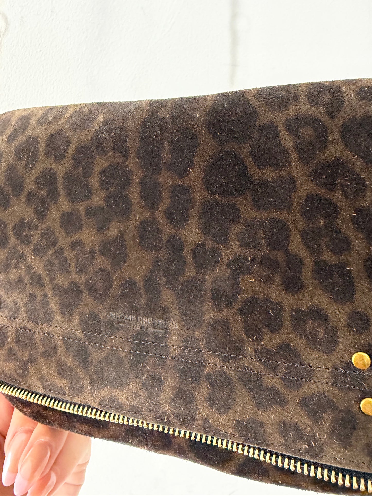 Preloved Jerome Dreyfuss Crossbody Bag Small Bobi Leopard Print