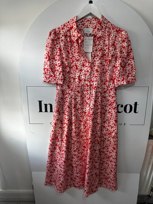 Red Floral Hobbs Dress, Size 12