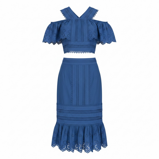 Preloved, Blue  Aijek Skirt Co-ord, UK 10