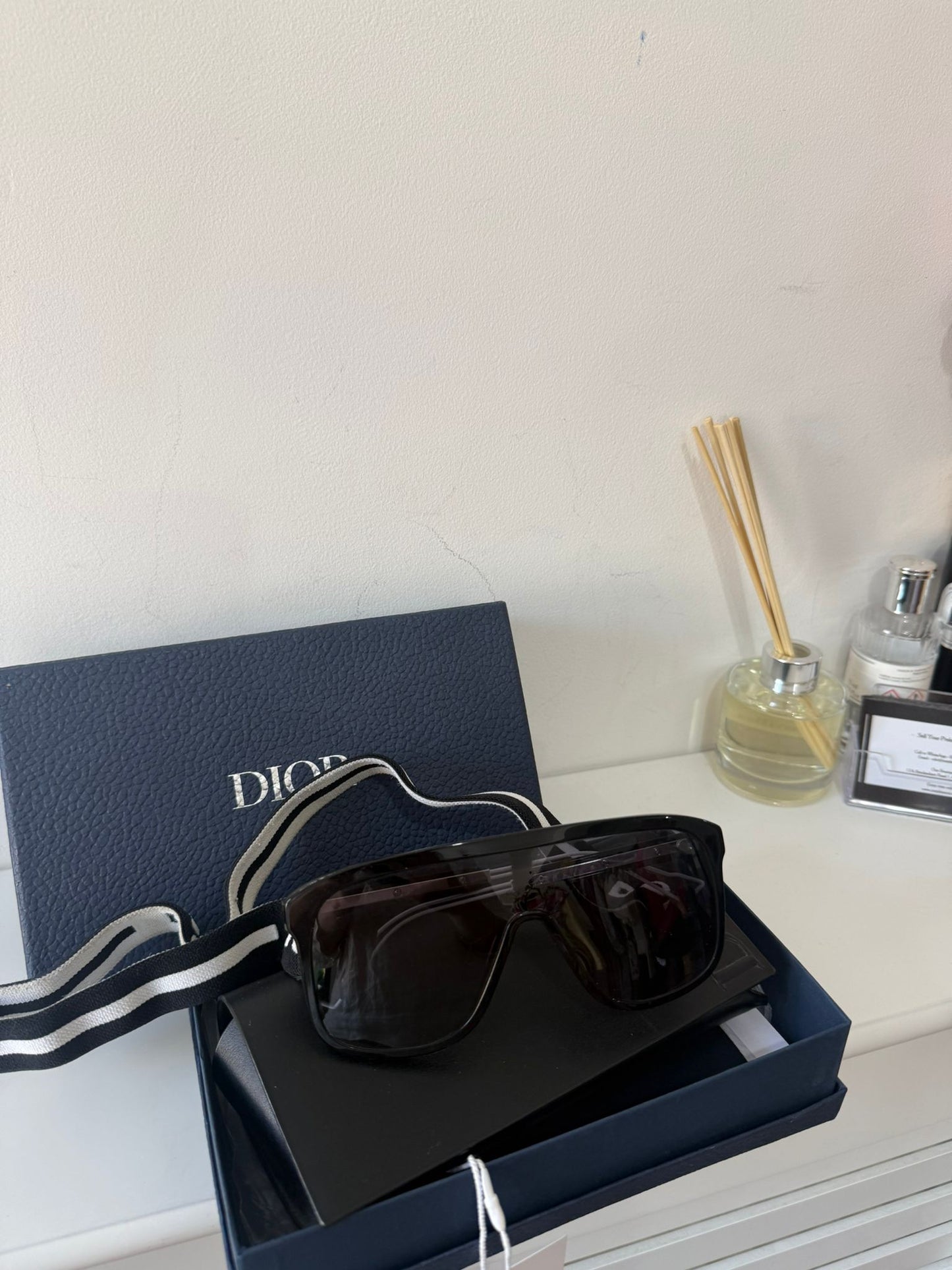 Pre-owned, Black Christian Dior Sunglasses, With Strap