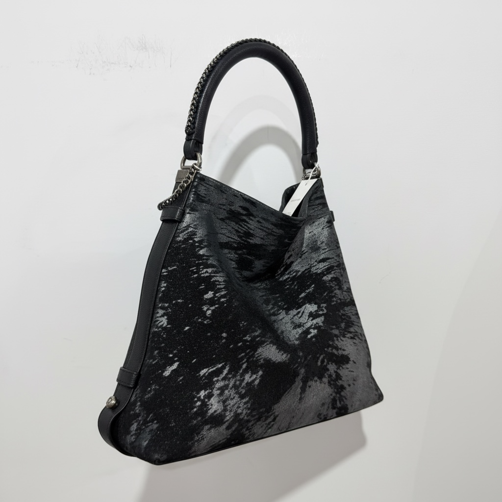 Pre-owned Metallic Ponyhair Chanel Hobo Bag, Caviar