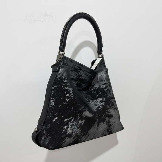 Pre-owned Metallic Ponyhair Chanel Hobo Bag, Caviar