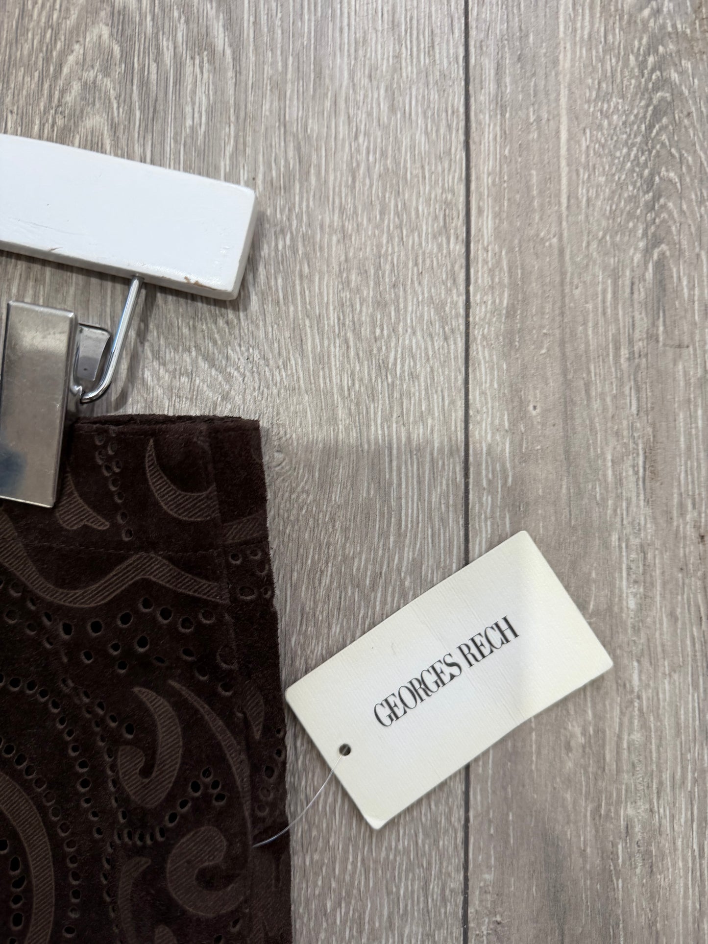 Brown Georges Rech Leather Skirt, Brand New Size 12