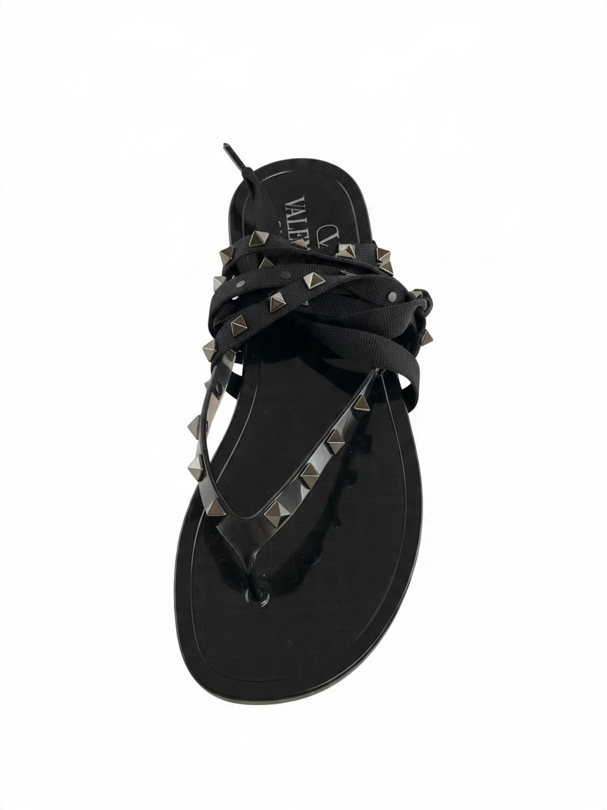 Preloved Valentino Garavani Rubber Sandals Size 39 (Generous) Black