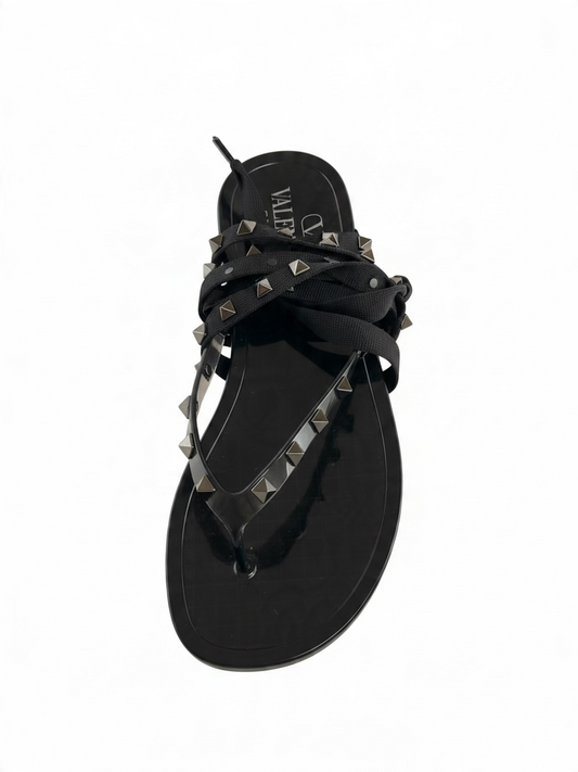 Preloved Valentino Garavani Rubber Sandals Size 39 (Generous) Black