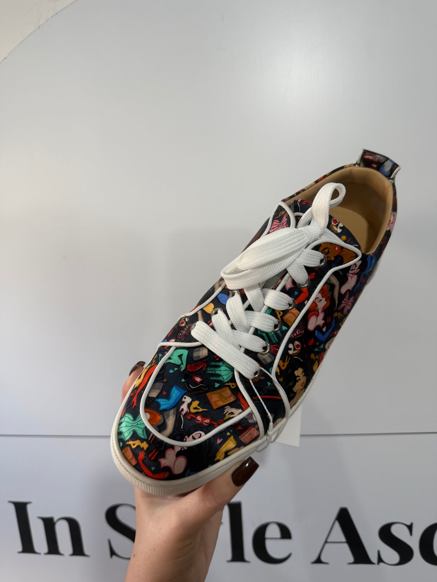 Unisex Pattern Christian Louboutin Sneakers, Size 42.5