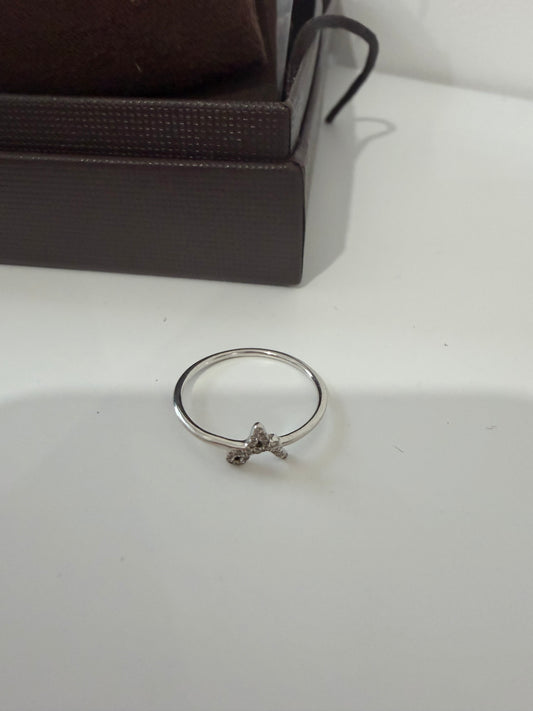 White Gold Sydney Evans Ring, Initialled A