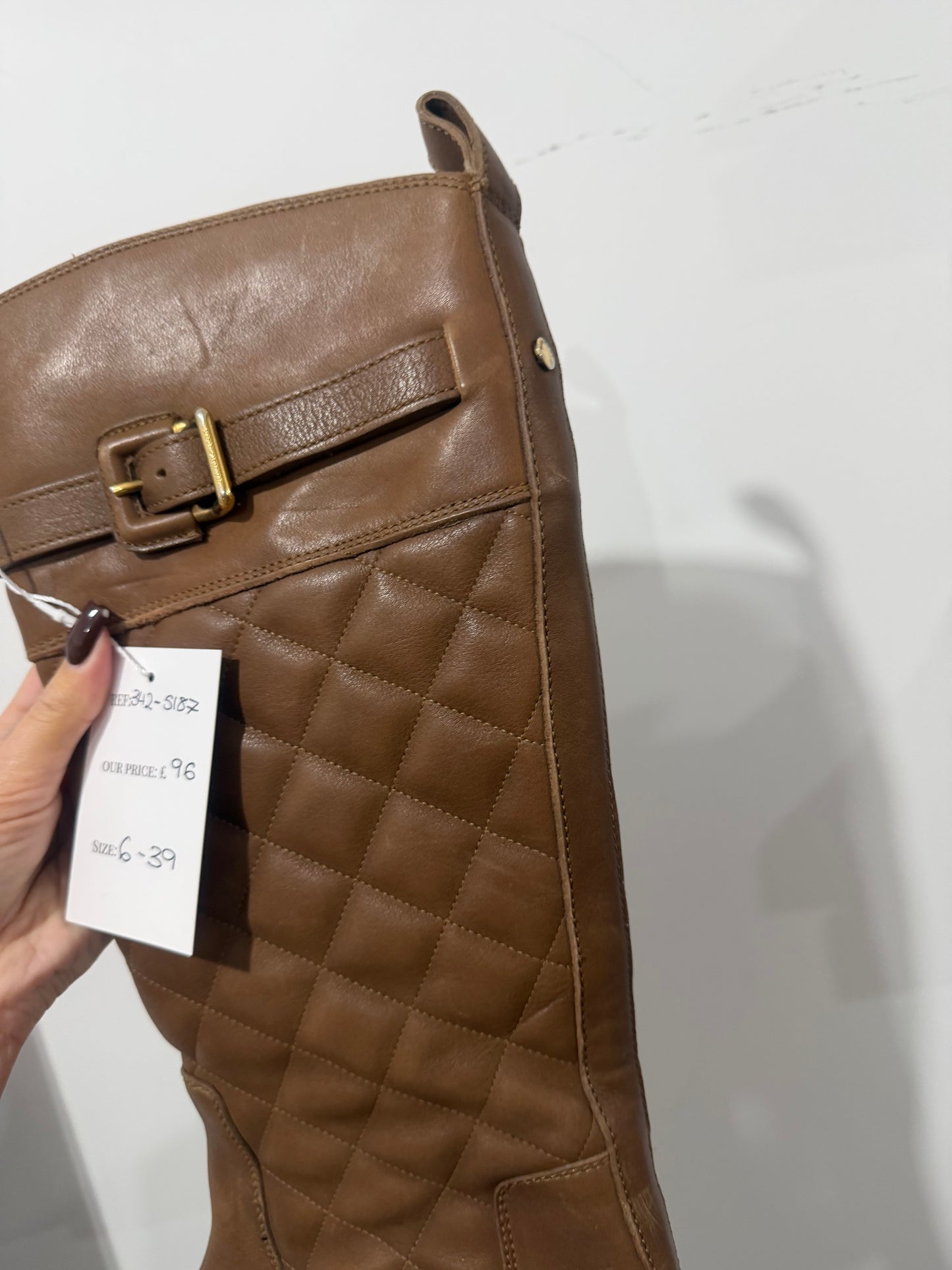 Brown Burberry Riding Boots, Size 39 - UK 6