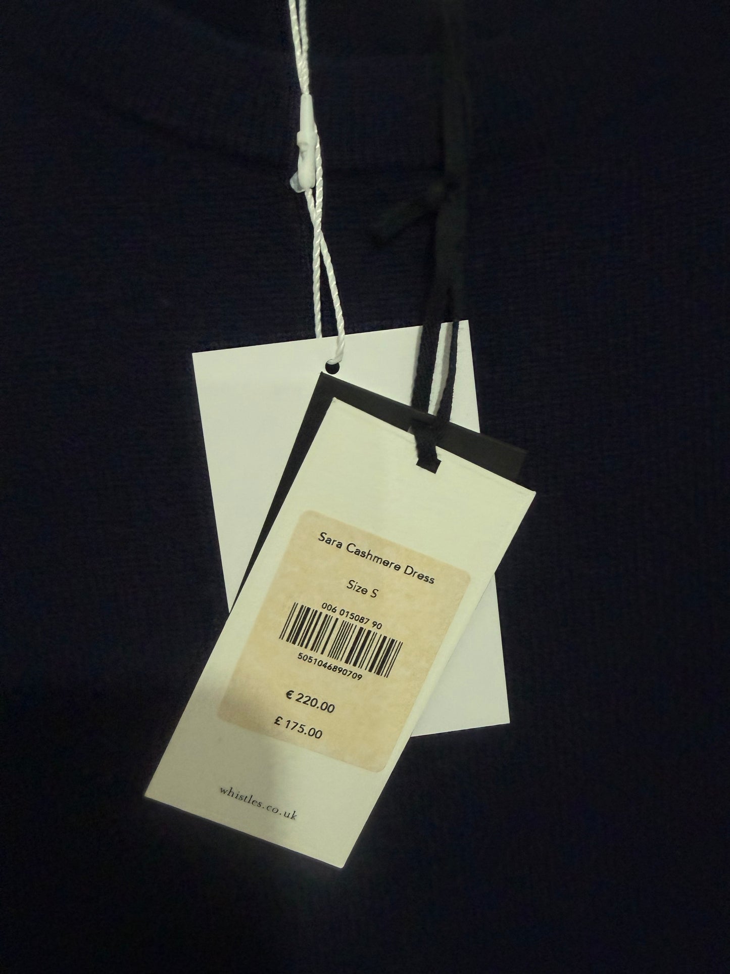 Navy Whistles Cashmere Dress, Brand New Size S