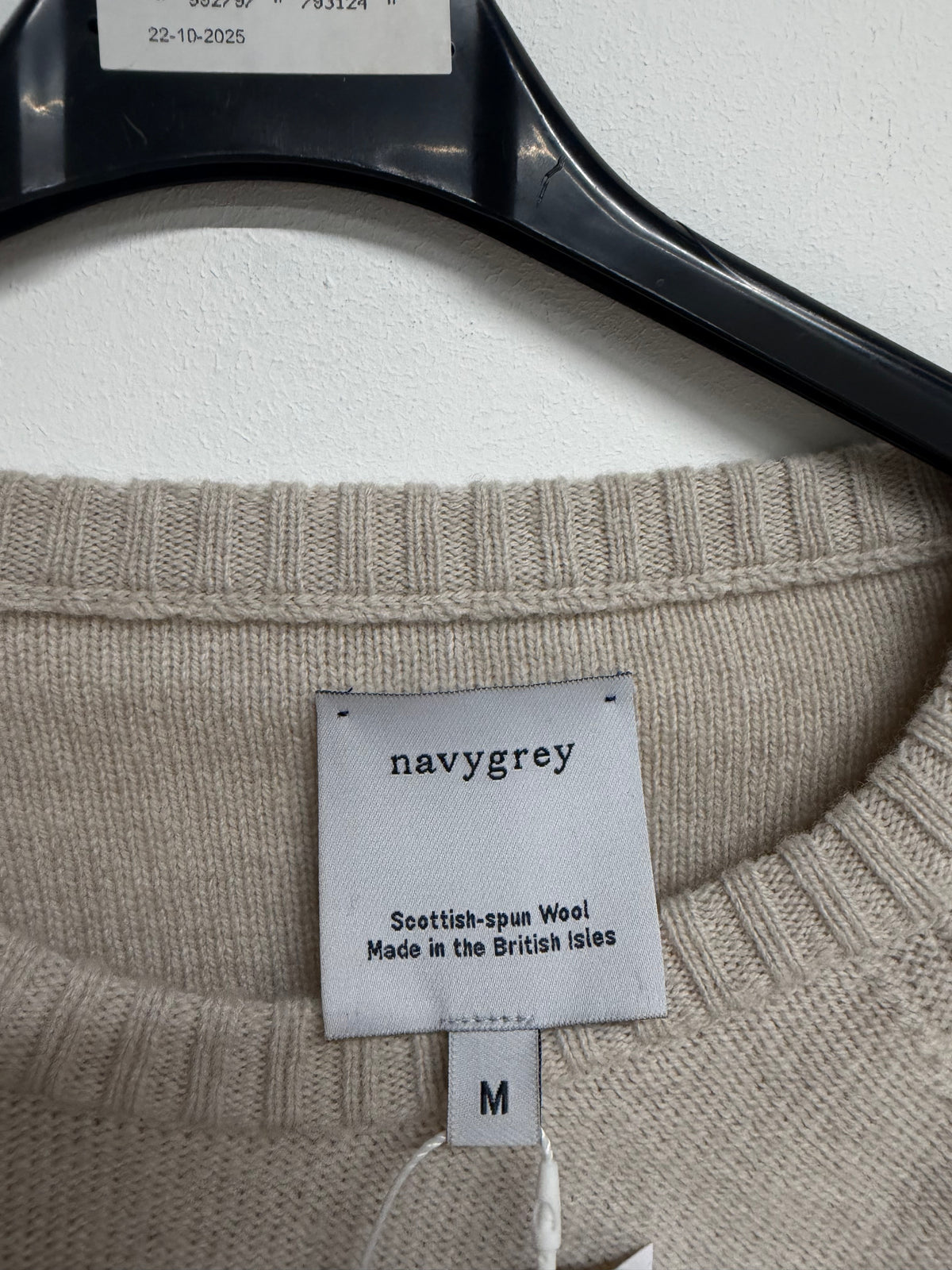 Preloved Navygrey Jumper Medium Oat