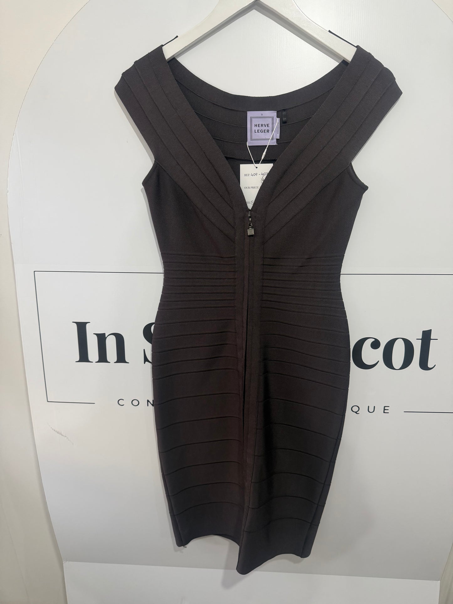 Grey Brown Herve Ledger Dress, Size S