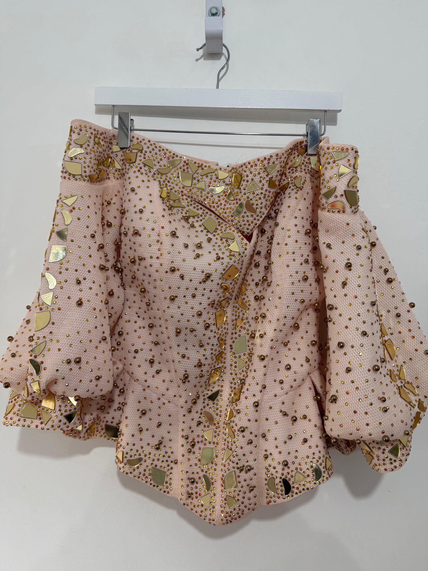 Pre-owned, Blush Pink Ruby Ascot Suit, Size Large Top Small Bottom