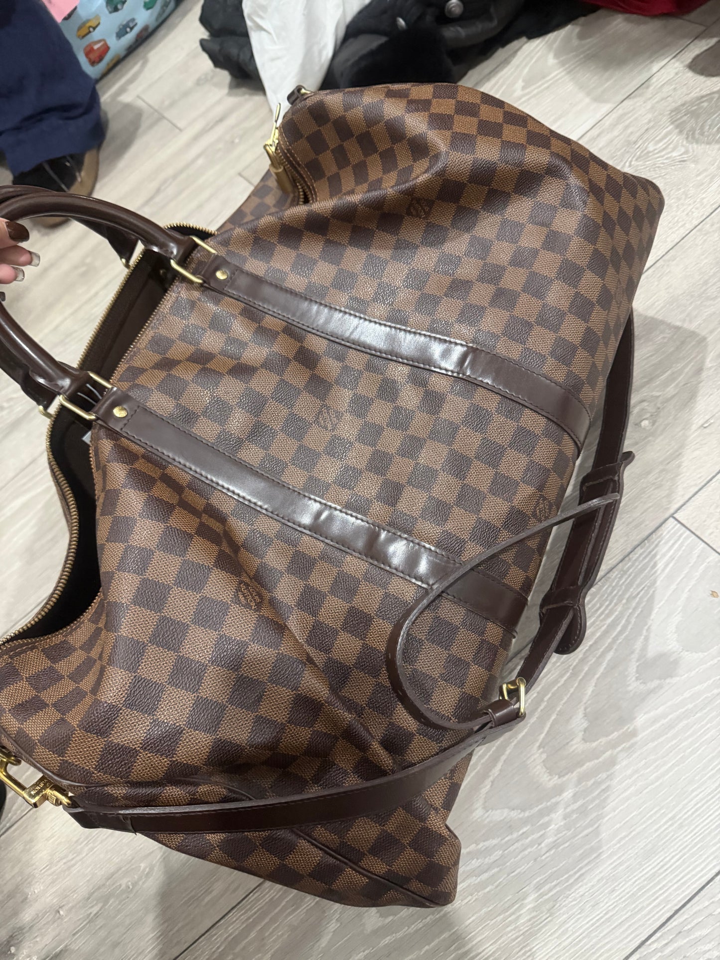 Damier Ebene Louis Vuitton Holdall Keepall, 55