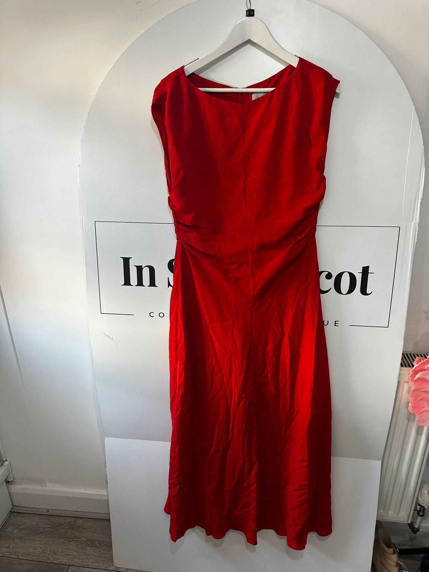 Red Jigsaw 100% Silk Dress, 12