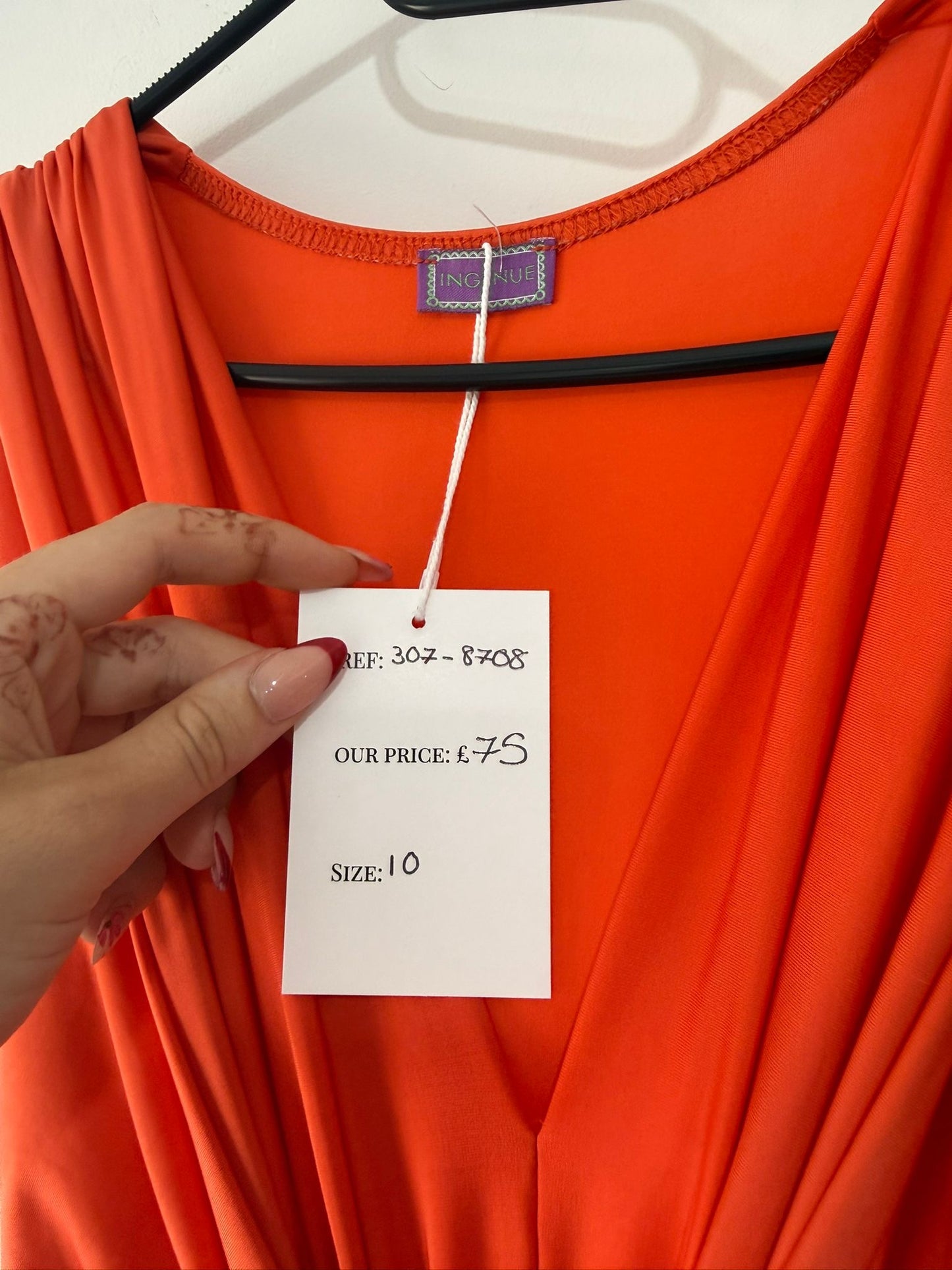 Preloved Orange/Coral Ingenue Dress, Size 10