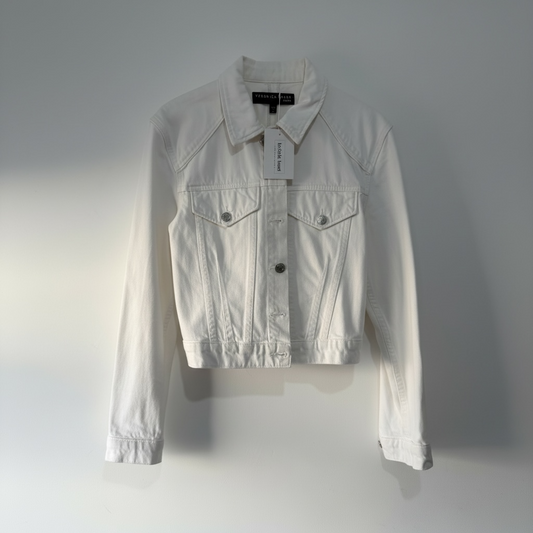 Pre-owned, White Veronica Beard Denim Jacket, Size Large (Fits M)