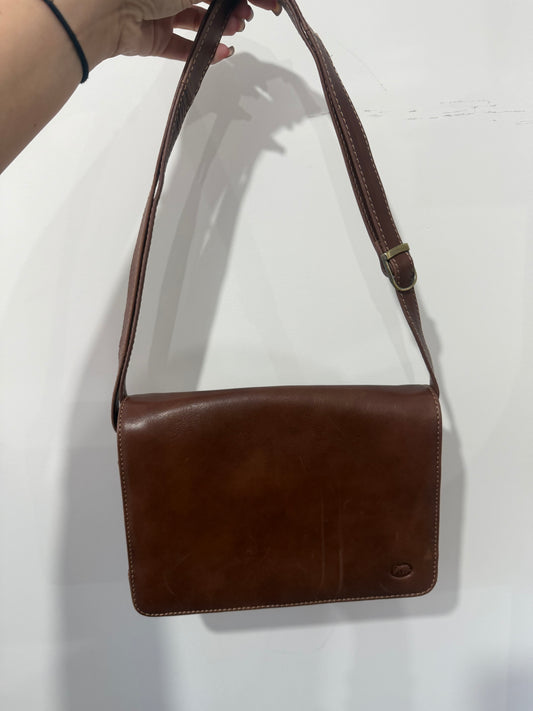 Brown Leather Taurus Handbag