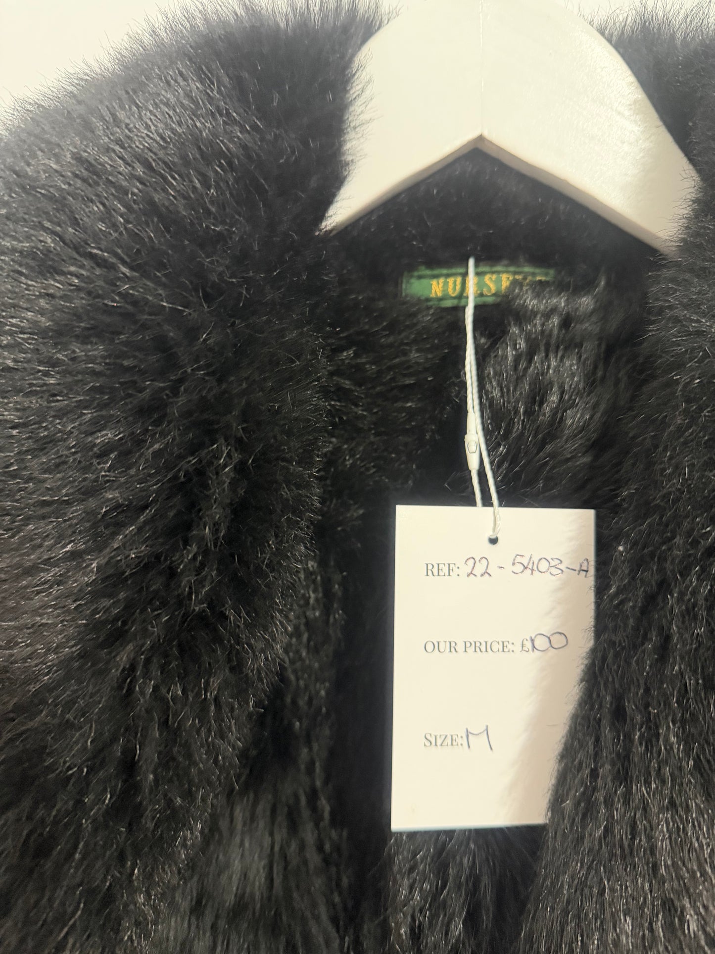Black Nurseys Shearling Jacket, Size M