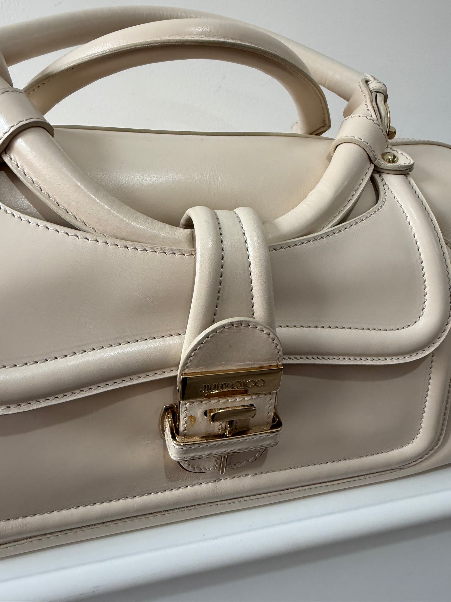 Preloved Cream Jimmy Choo Handbag