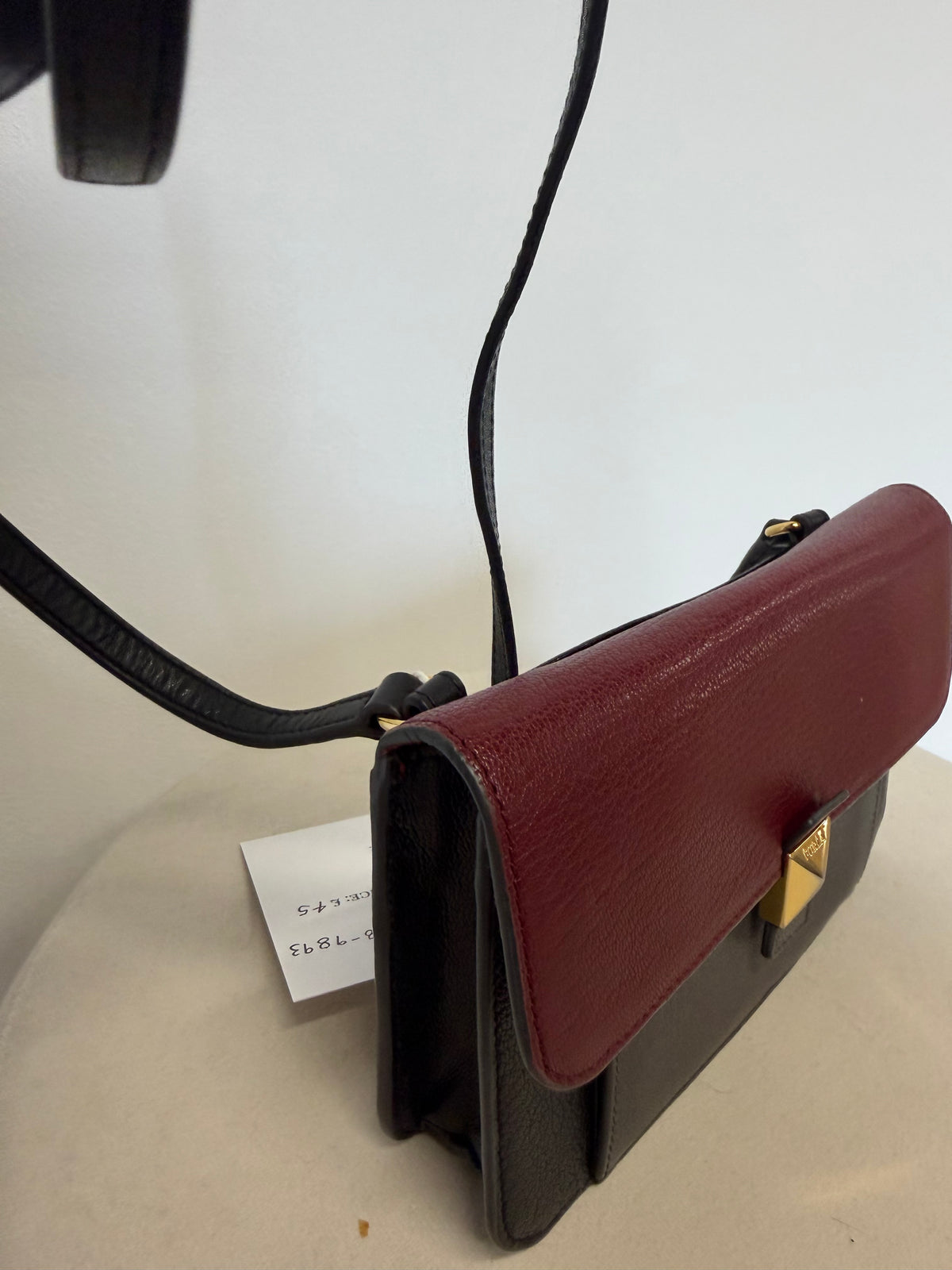 Preloved Furla Handbag Black and Red