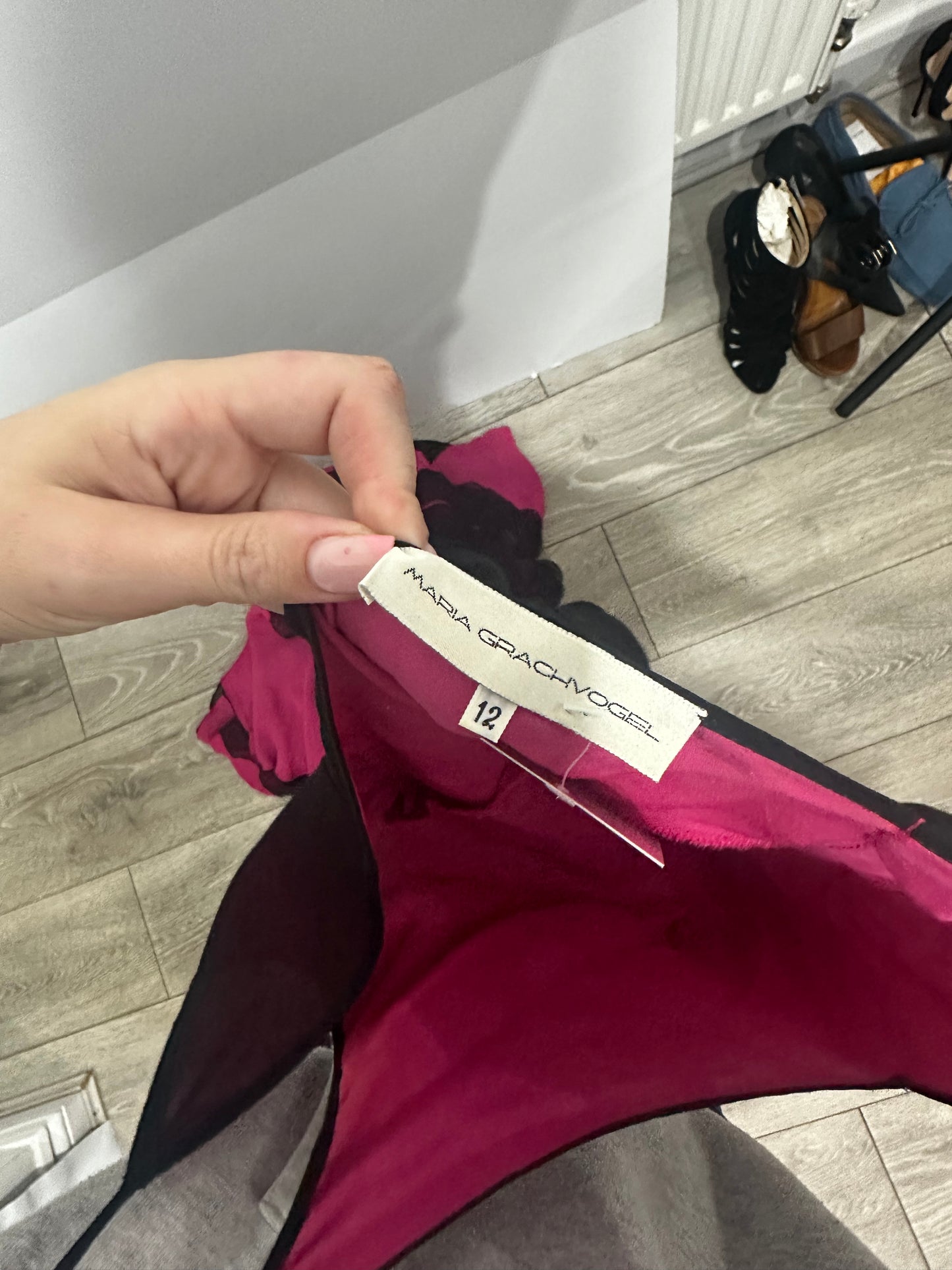 Pink & Black Maria Grachvogel Dress, Size 12
