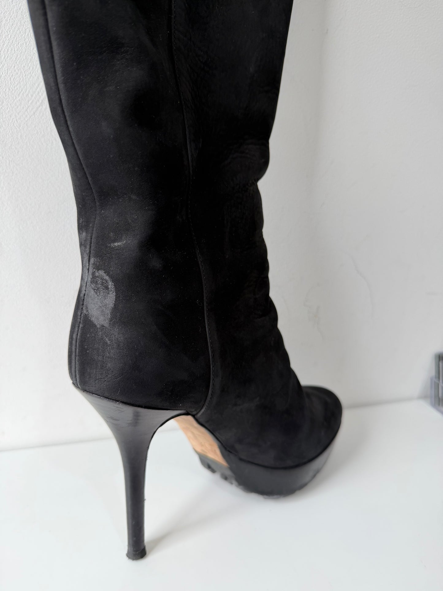 Preloved Christian Dior Knee High Boots Size 5 Black