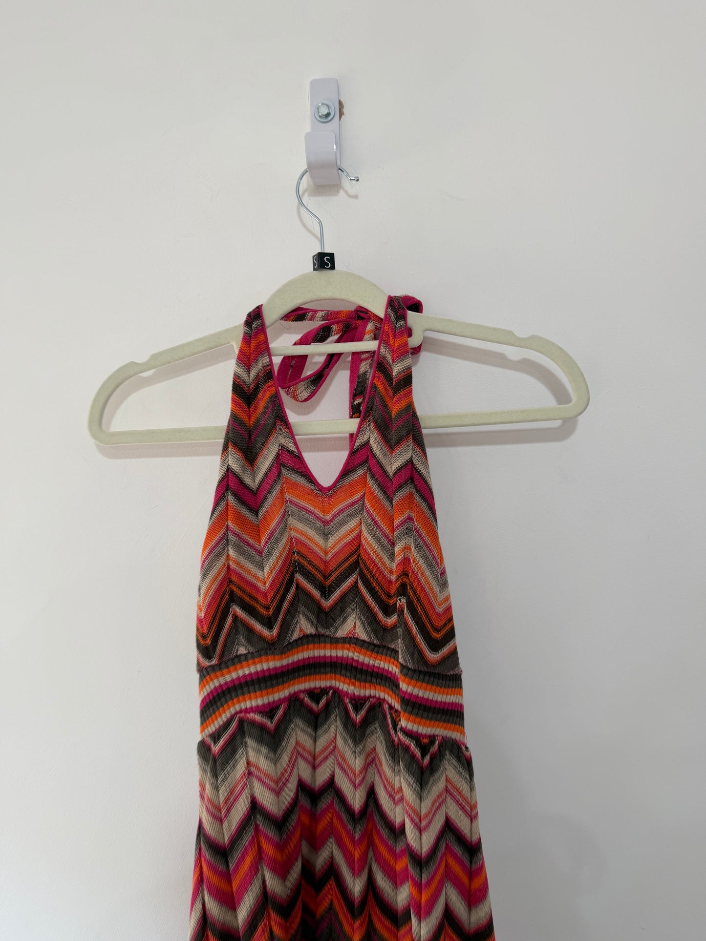 Preloved pink grey orange Hallhuber Dress, Size 36