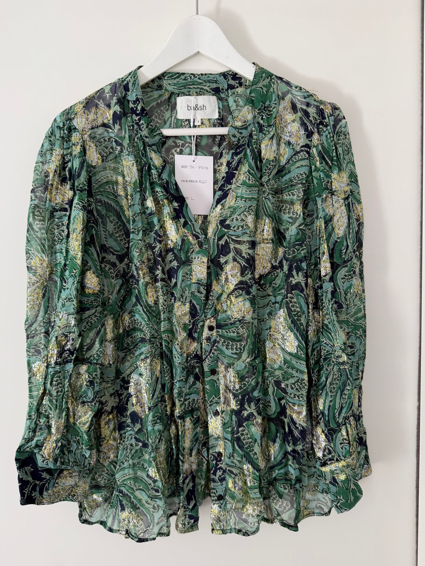 Pre-Loved Green Ba&sh Blouse, L