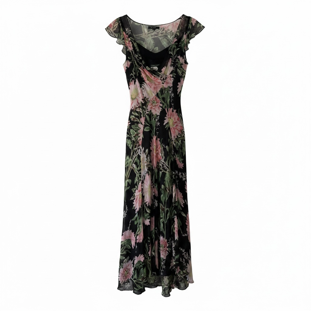 Preloved, Green Floral Marilyn Anselm For HOBBS Dress, UK 8
