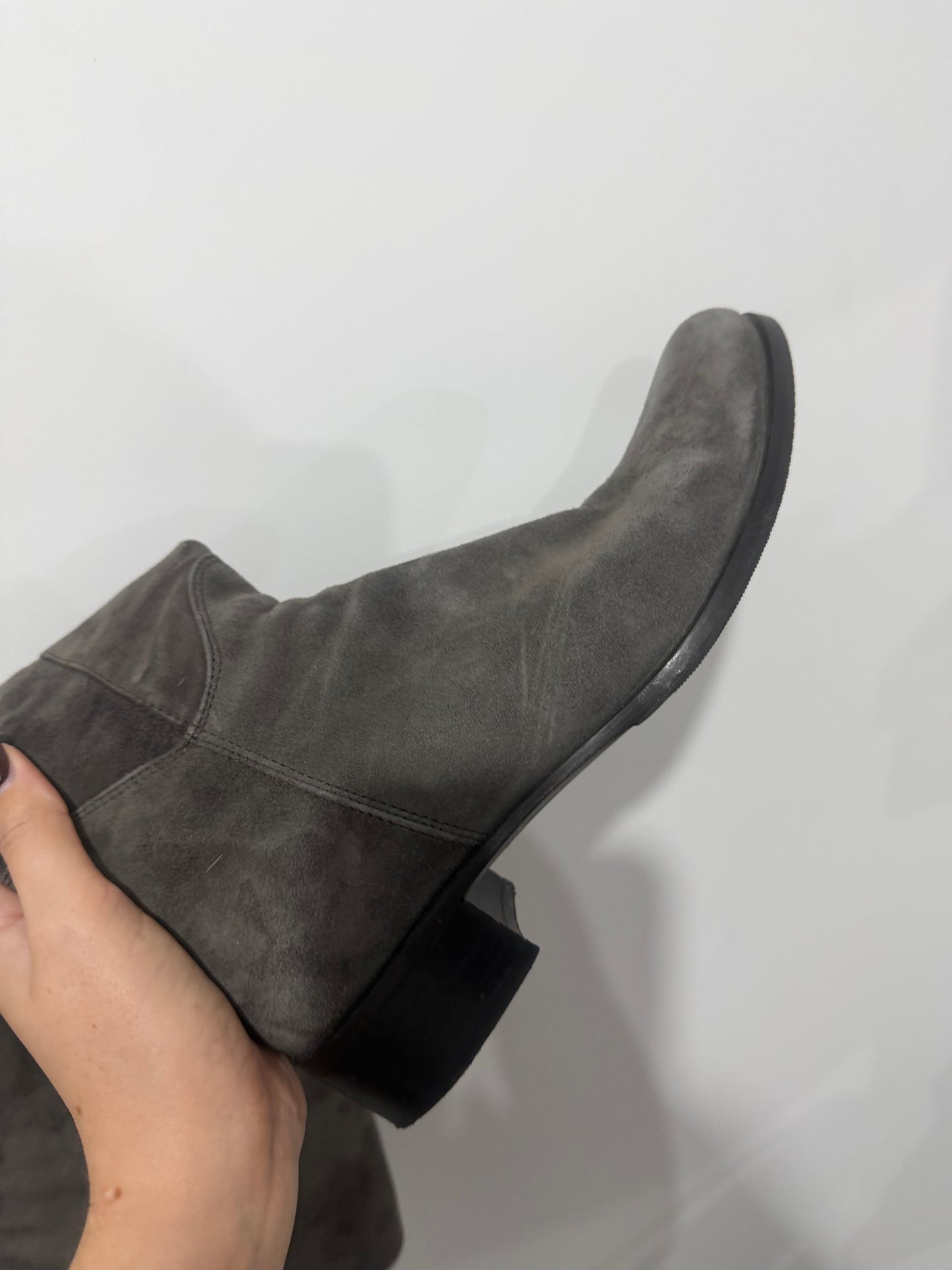 Grey Suede Keith Scarrott Knee High Boots, Size 38 - UK 5