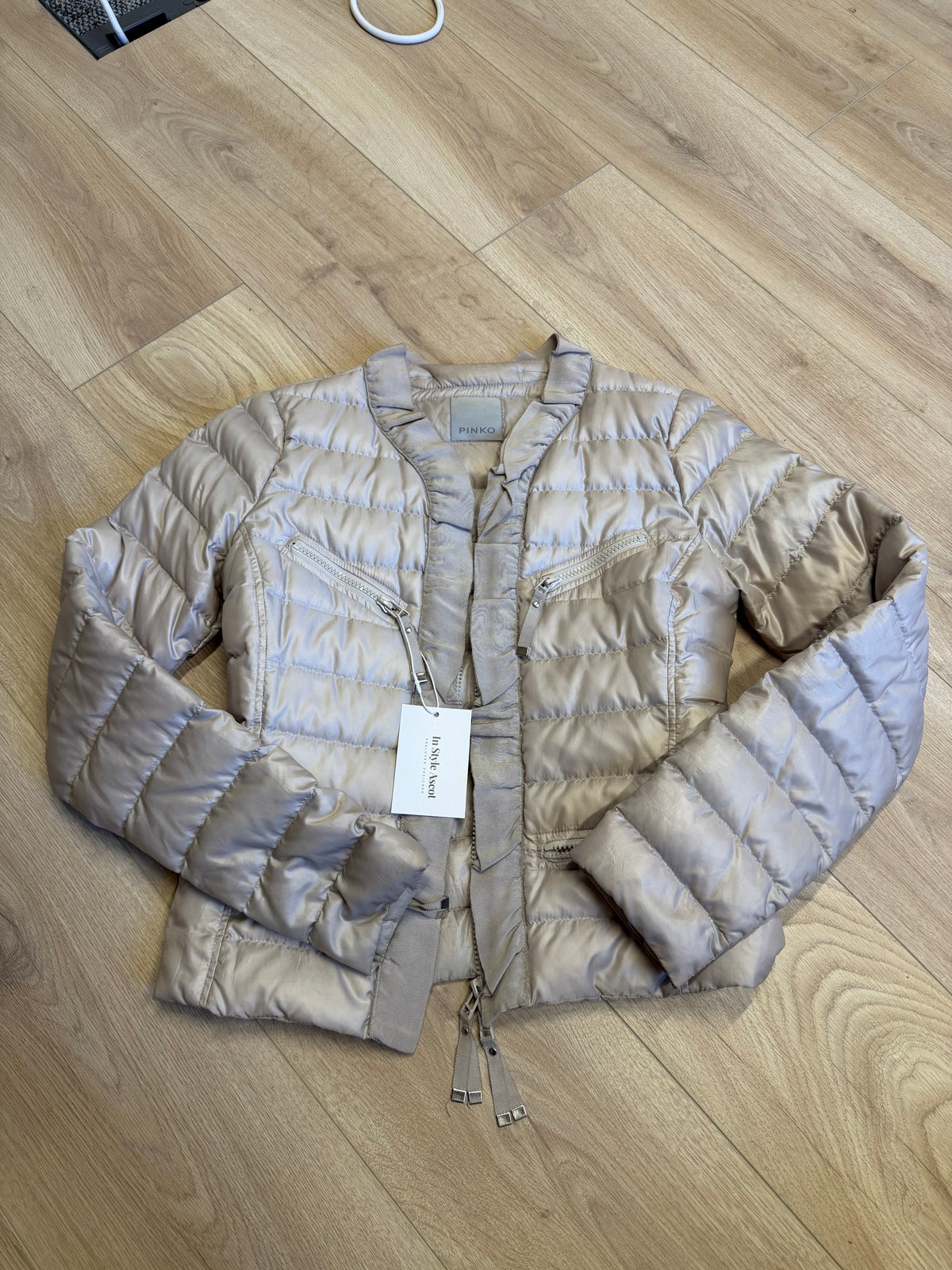 Preloved Pinko Down Jacket Beige Size 10