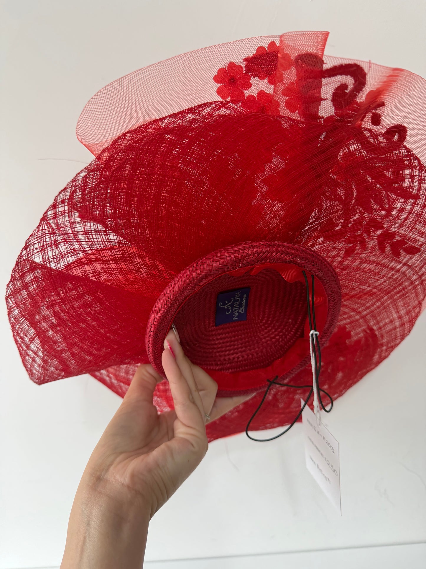 Preloved, Red Nataliya Couture Fascinator/Hat, Ascot
