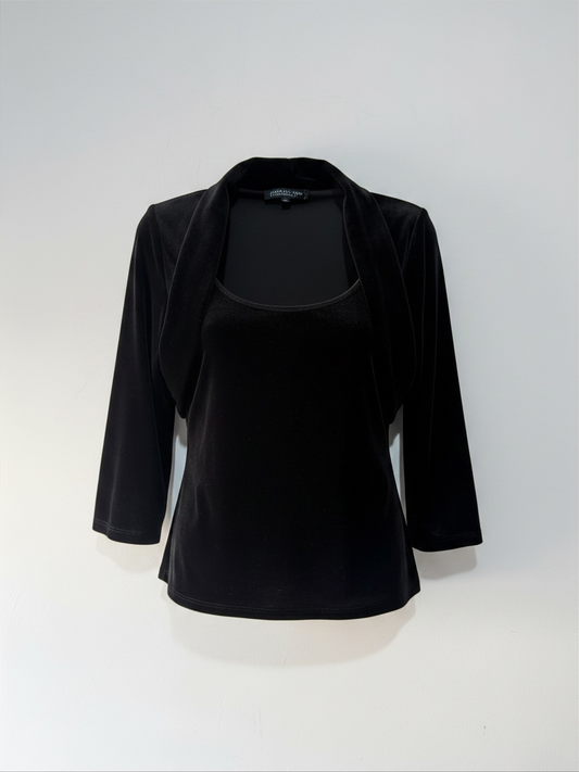 Preloved Jones New York Vintage Top Petite M Black Velvet