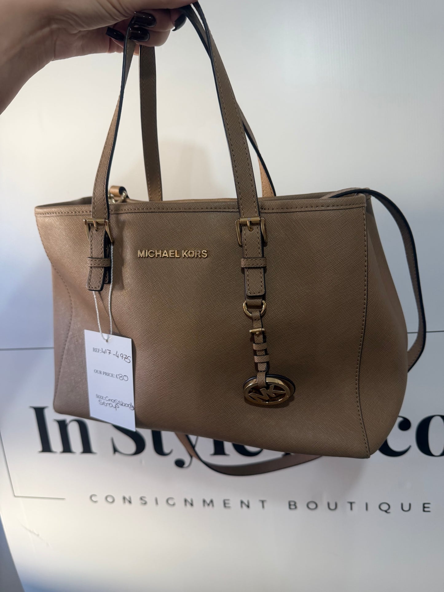 Brown/Beige Michael Kors Bag, Crossbody Strap
