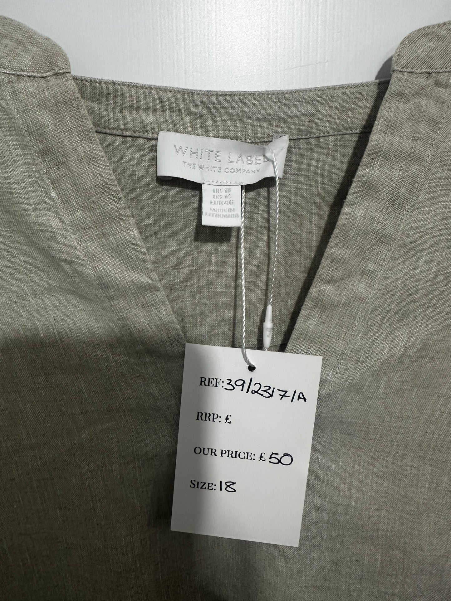 Beige White Label The White Company Linen Dress, Size 18