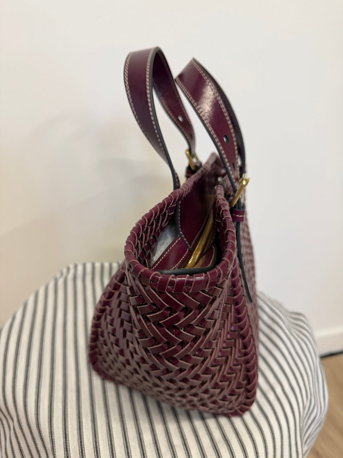 BNWT Anya Hindmarch Woven Handbag Plum Purple