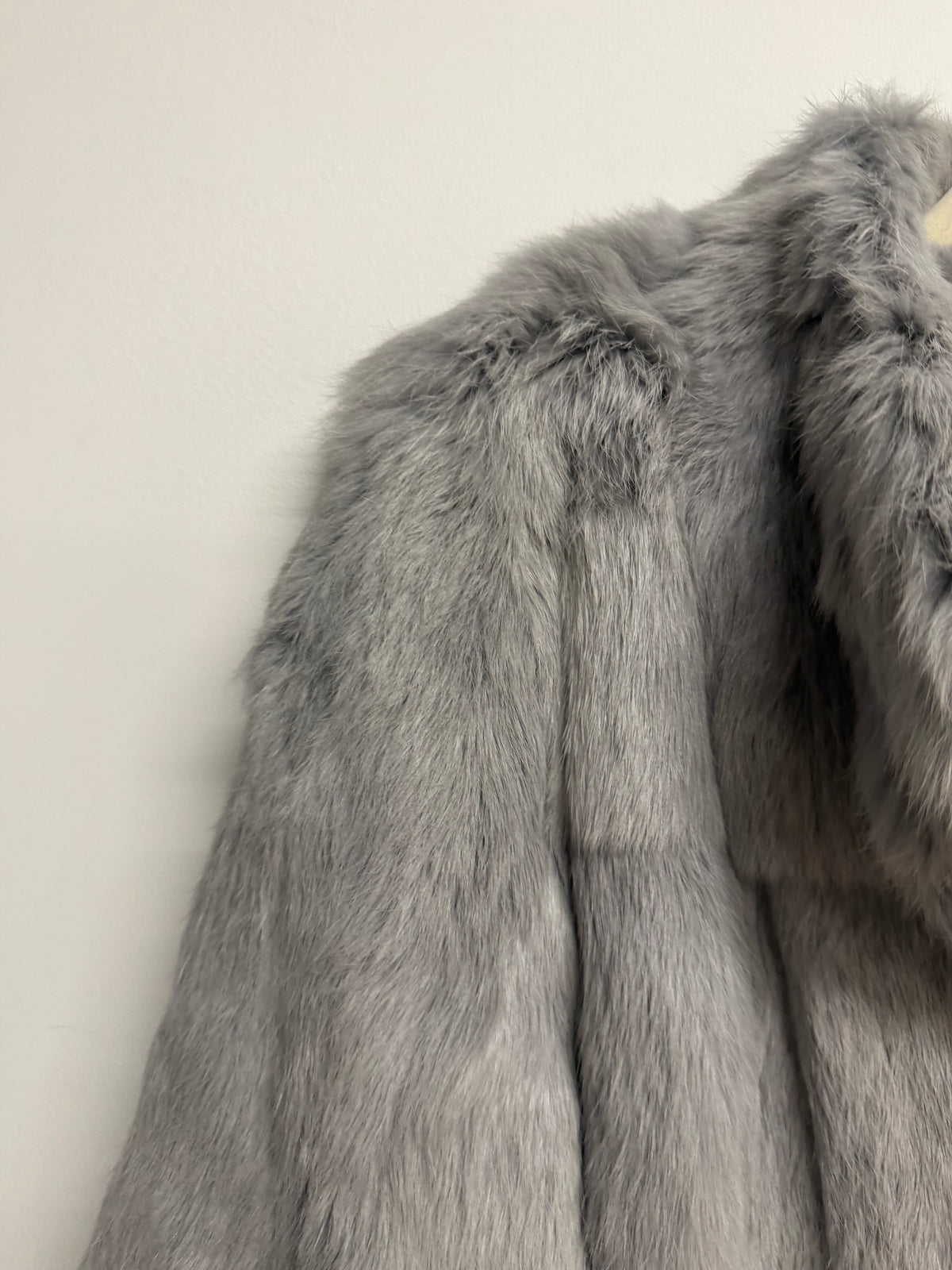 Preloved Vintage Rabbit Fur Jacket Size 8-12 (up to a small 14) Grey