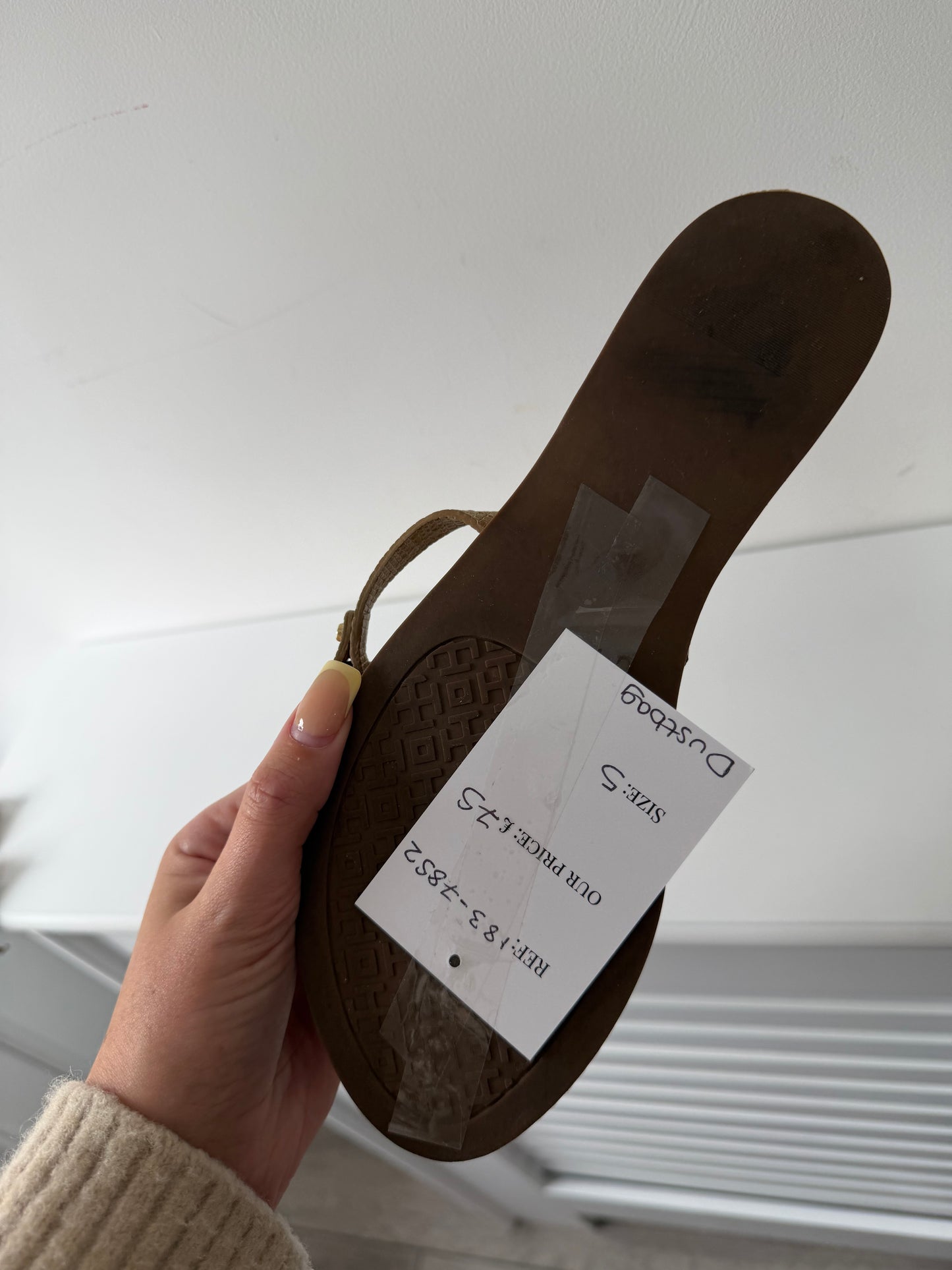 Neutral Preloved Tory Burch Miller Sandals, Size 5