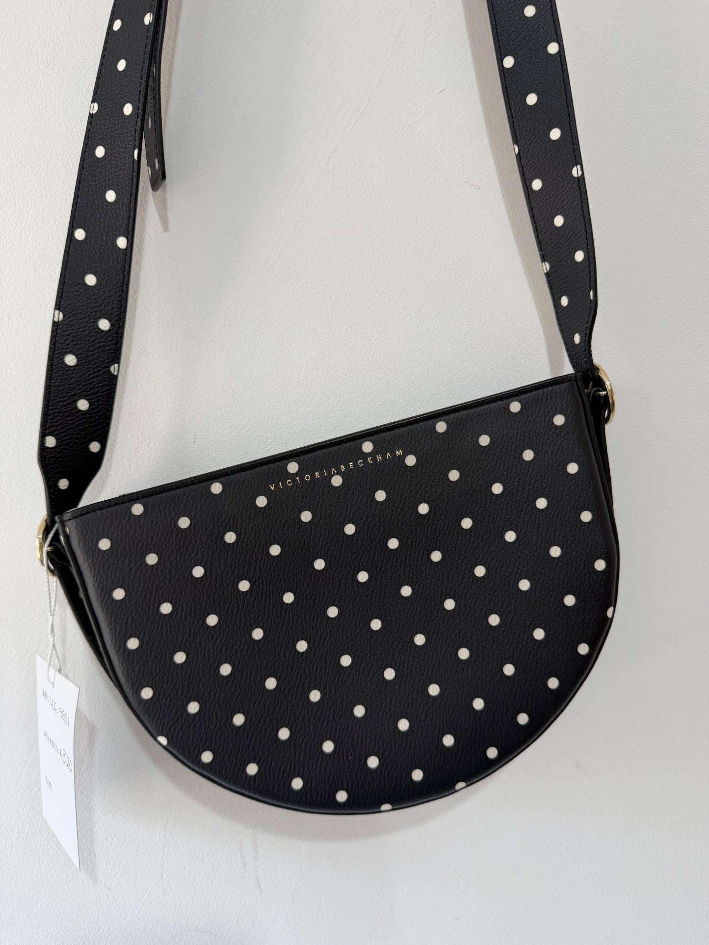 Preloved Black Polka Dot Victoria Beckham Handbag