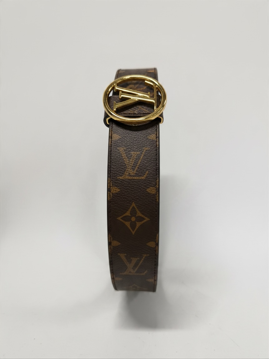 Preloved UNISEX Louis Vuitton Reversible Belt Size 90cm 36 Inches Black and Monogram
