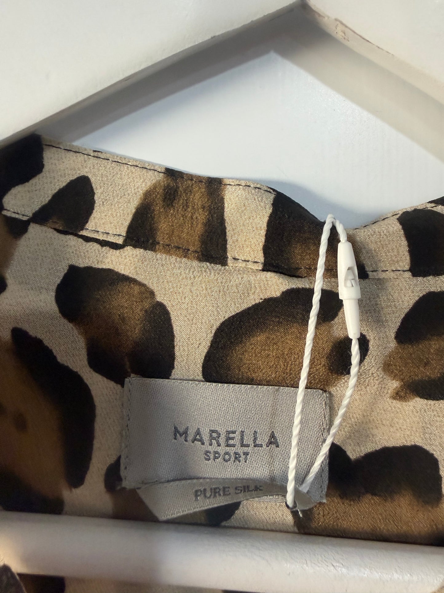 Leopard Print Marella Silk Blouse, Size S