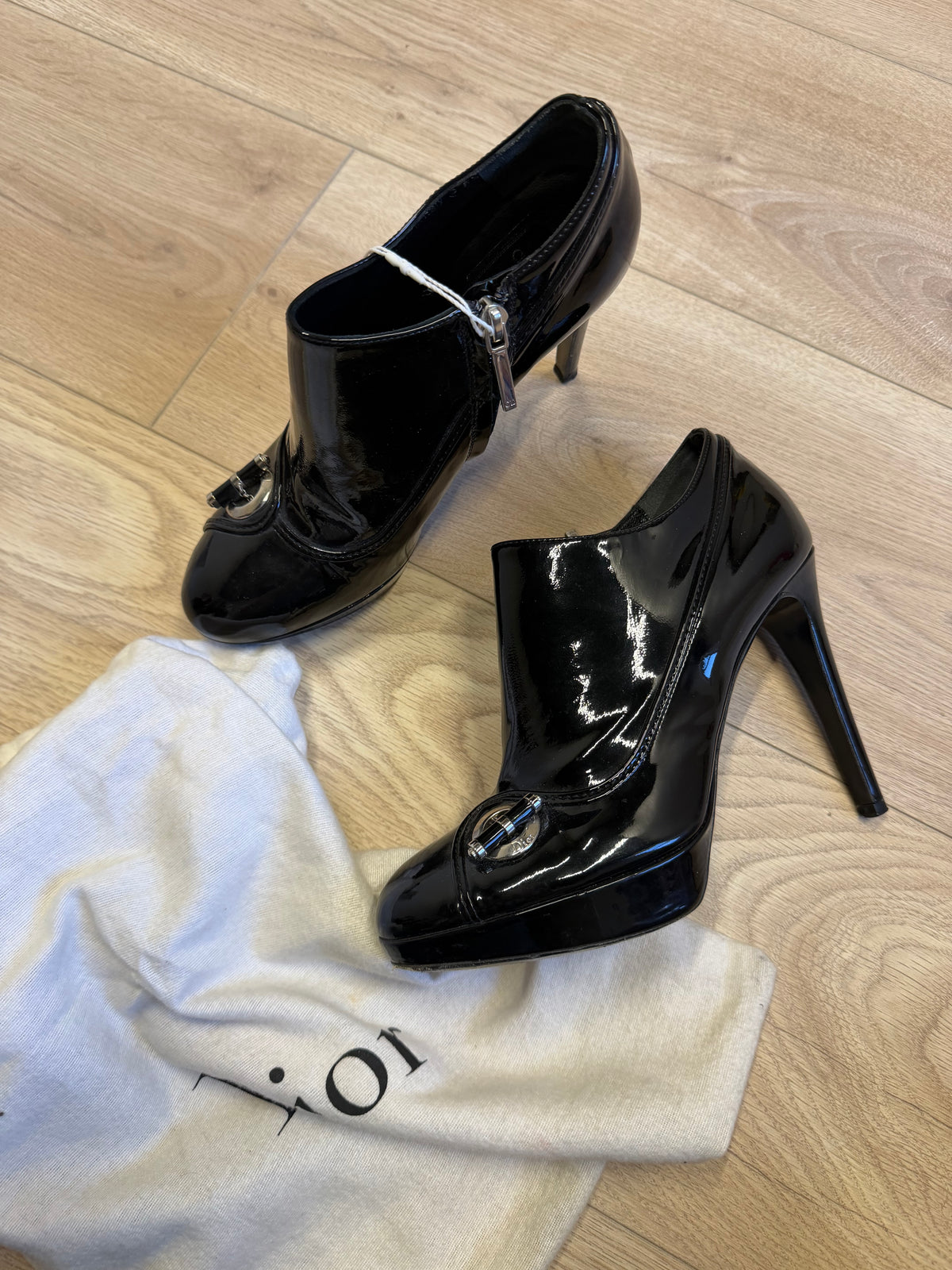 Preloved John Galliano Christian Dior Heels Size 4.5 Black Patent