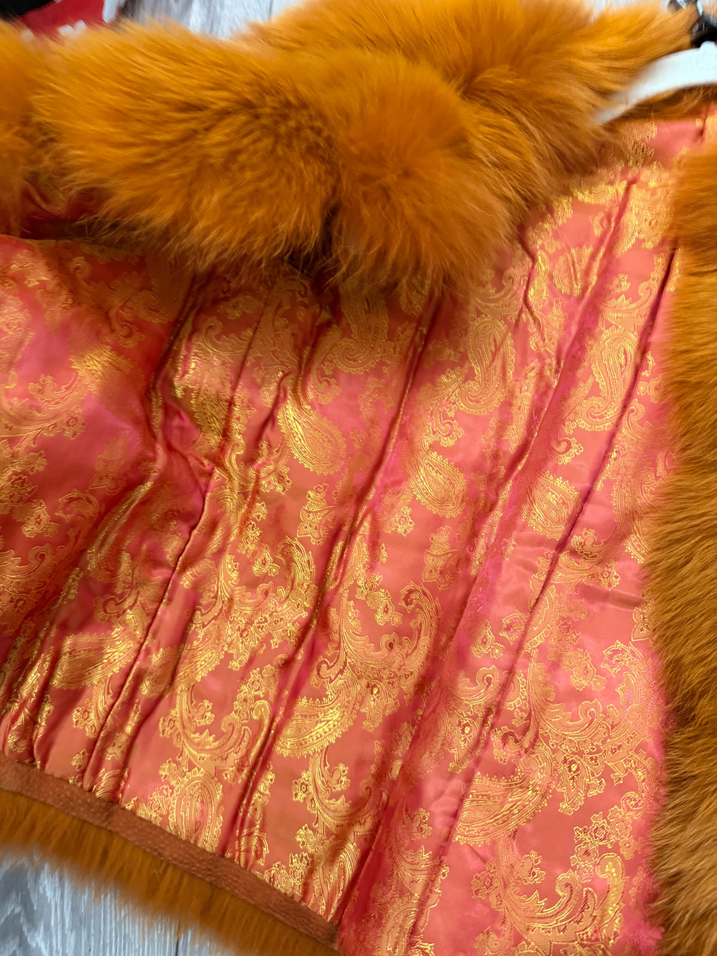 Orange Boutique Fur Coat, Size 8-10