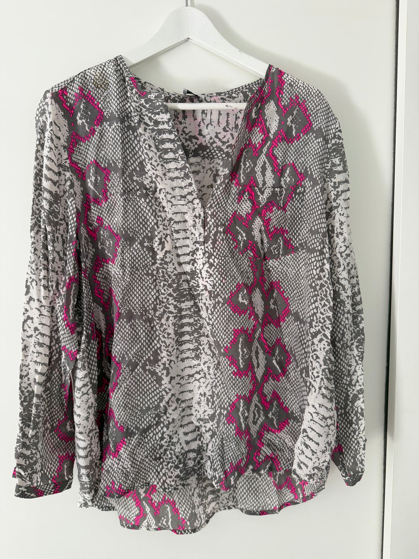 Pre-Loved Grey/Pink Mercy Delta Blouse, L