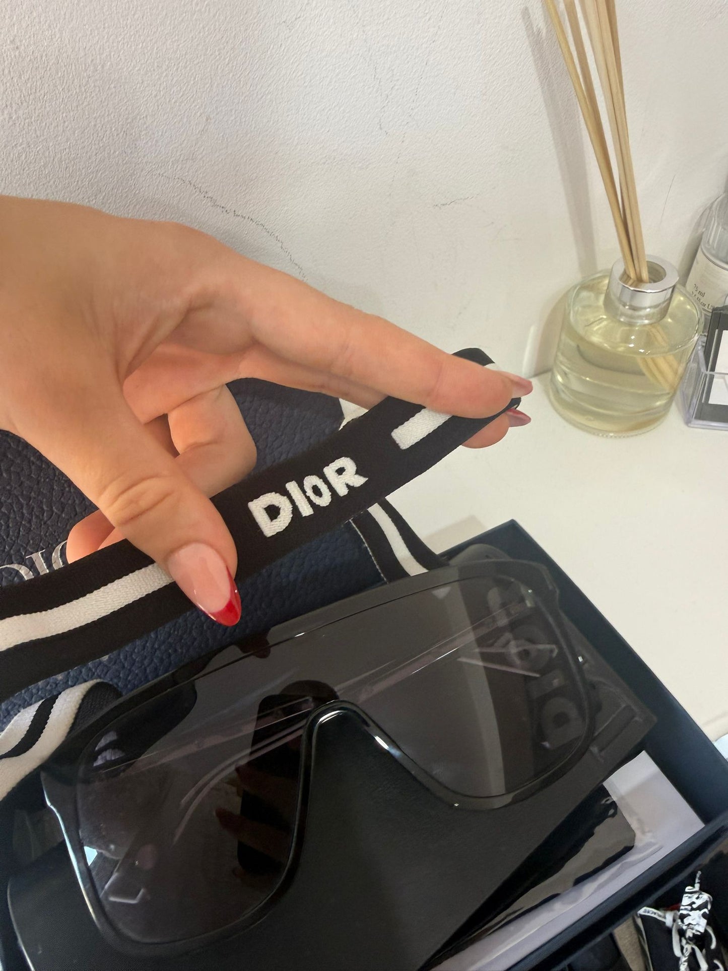 Pre-owned, Black Christian Dior Sunglasses, With Strap