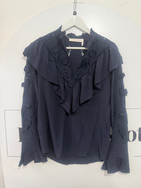 Navy SeeByChloé Blouse, Size 36 - UK 8
