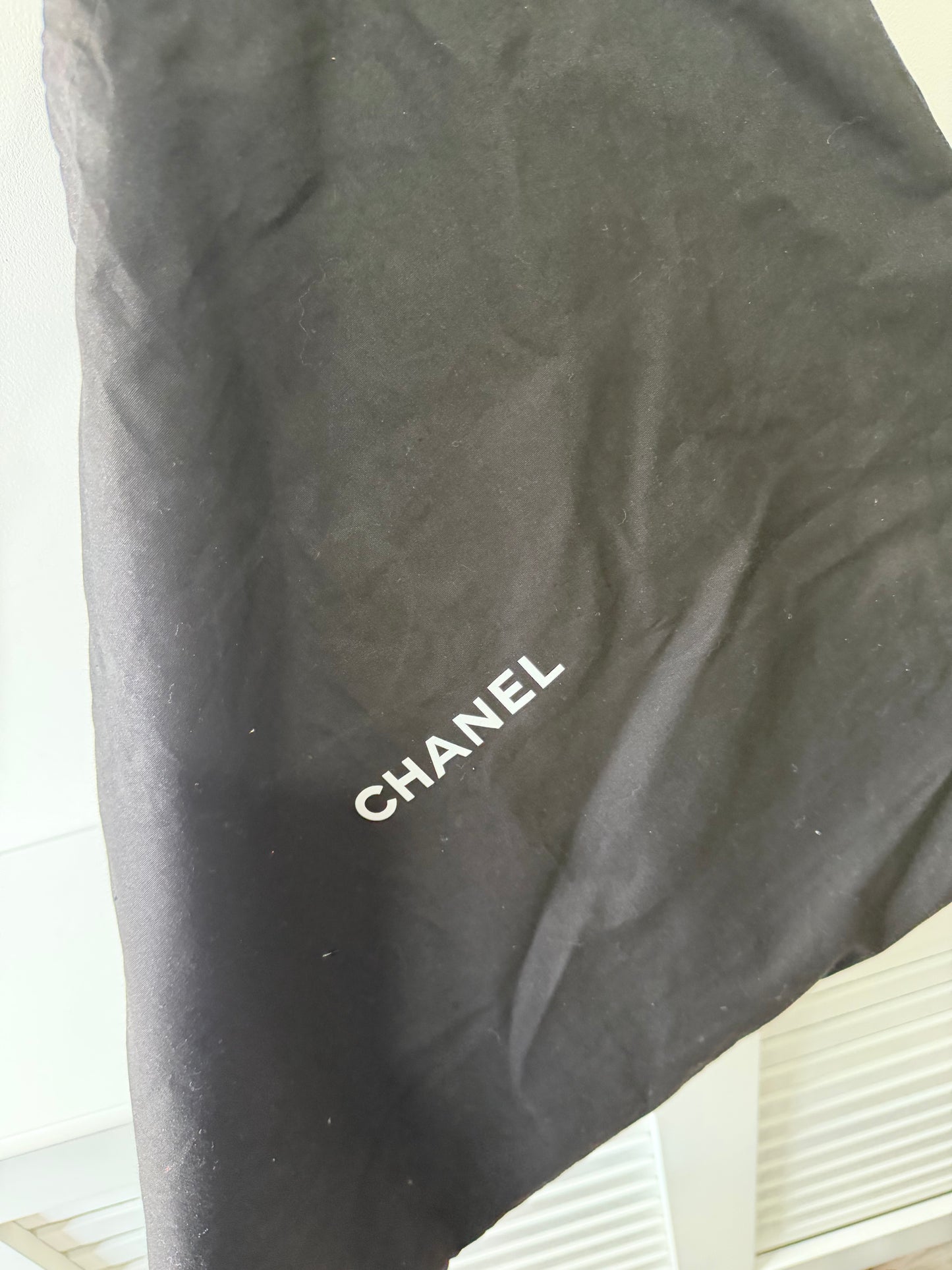 Preloved Chanel Handbag Tote Deauville Black and Gold Studded