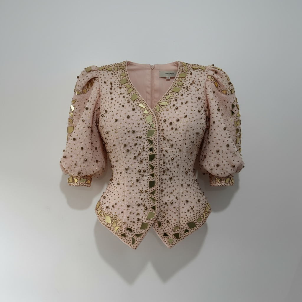Pre-owned, Blush Pink Ruby Ascot Suit, Size Large Top Small Bottom