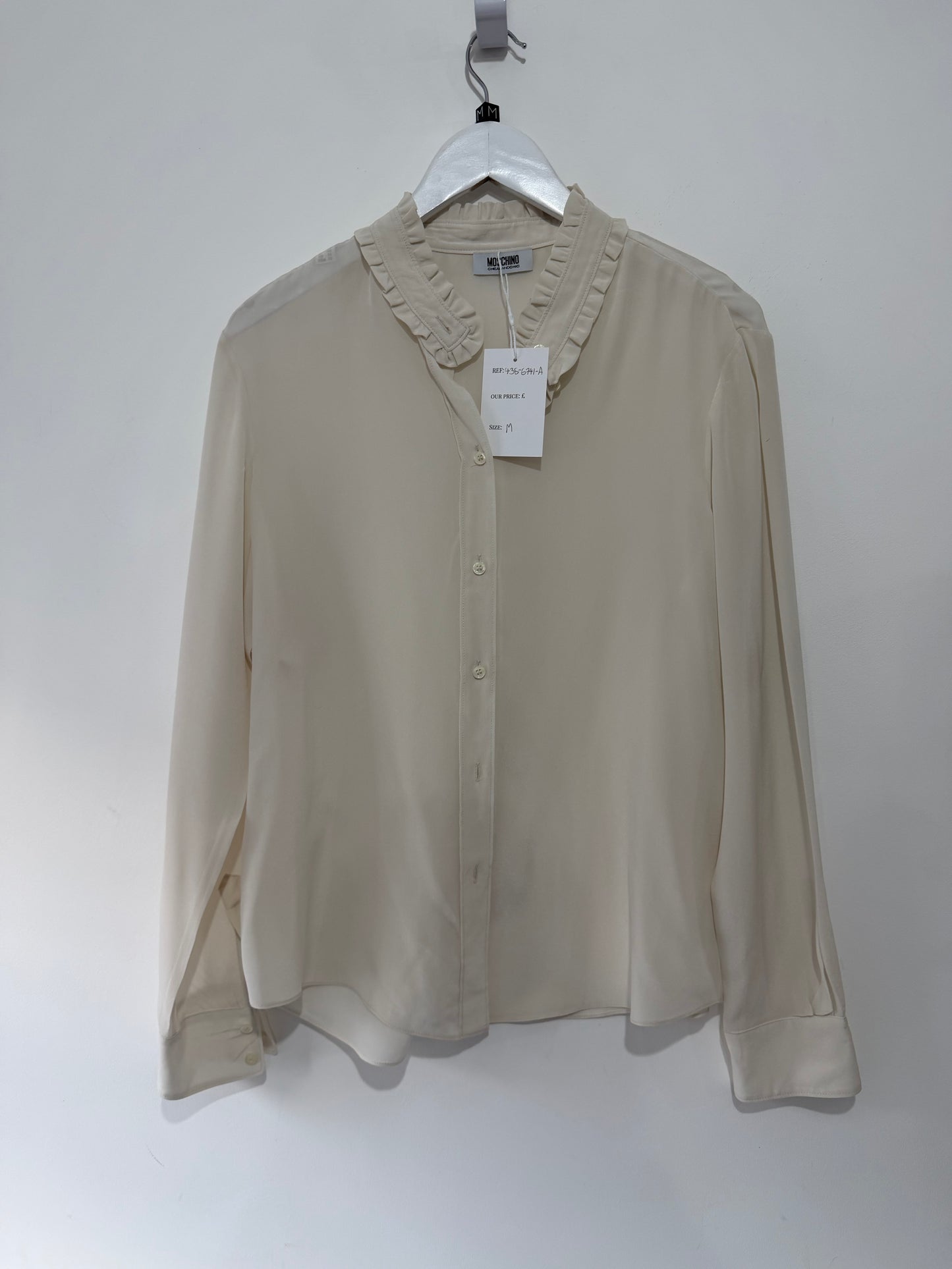 Pre-owned Off-white Moschino Blouse, Size 14 fits M