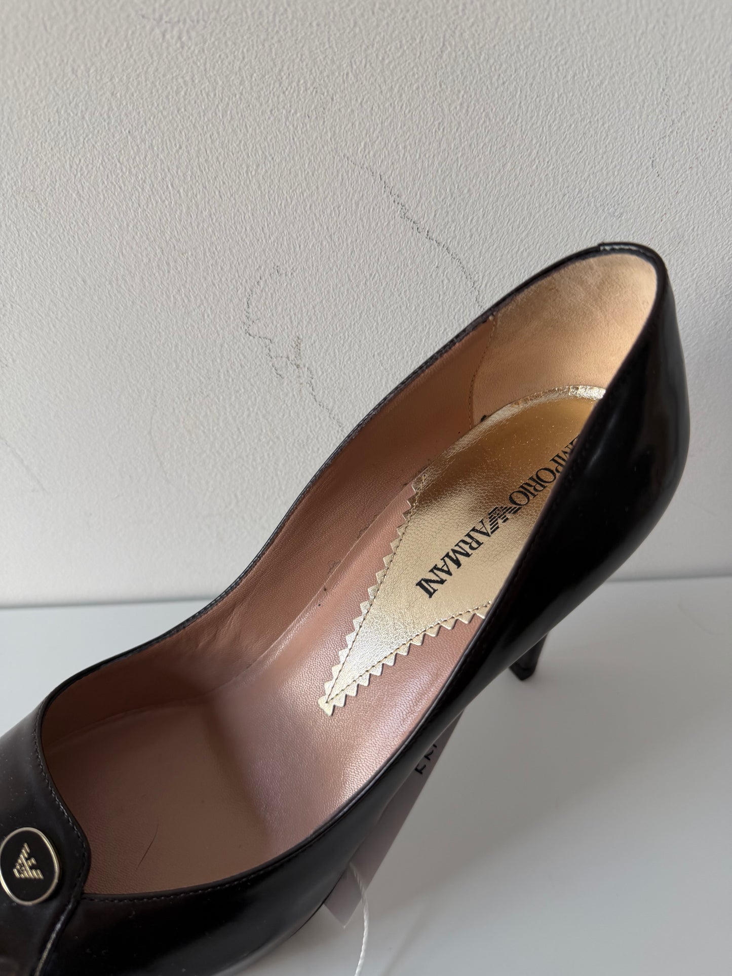 Preloved, NEW, Black Emporio Armarni Heels, Size 4.5 - 37.5